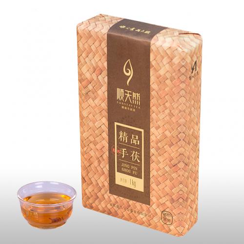 精品手筑茯砖茶1kg(顺天然2015)
